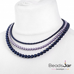 Swarovski Crystal Pearl Bead Multistrand Necklace by Beads Jar