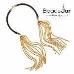 Regaliz Leather & Seed Bead Tassel Necklace by Beads Jar