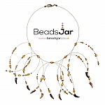 Firework Wire Necklace Crystal Bicones and Czech Tooth