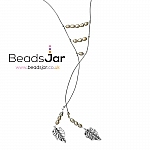 Freshwater Pearl & Tibetan Leaf Necklace by Beads Jar