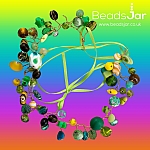 Bead Soup Wire Wrap Necklace Green Bead Mix by Beads Jar