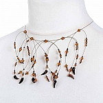 Firework Wire Necklace Crystal Bicones and Czech Tooth