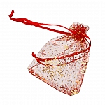 Christmas Organza Drawstring Gift Bags 70x70mm PK6
