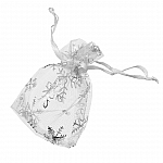 Christmas Organza Drawstring Gift Bags 70x70mm PK6