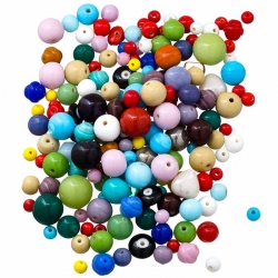 Shiny Opaque Glass Bead Mix | Handmade Glass Beads 200g