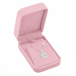 Sterling Silver Love Disc Pendant Snake Chain Necklace 18"