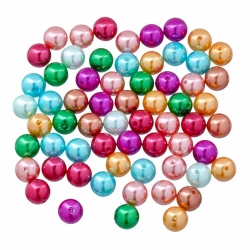 12mm Round Acrylic Faux Pearl Beads Mix Multi Coloured 50g 
