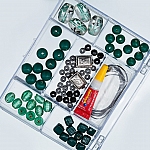 Jewellery Making Starter Kit Elastic Glass Bead Bracelet Green Jewellery Making Starter Kit Elastic Glass Bead Bracelet Green