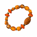Bracelet Jewellery Making Starter Kit Elastic Glass Bead Orange