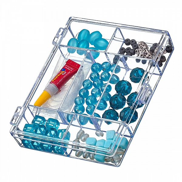 Jewellery Making Starter Kit Elastic Beaded Bracelet Blue