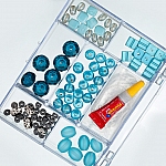 Jewellery Making Starter Kit Elastic Beaded Bracelet Blue