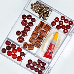 Elastic Bracelet Jewellery Making Starter Kit Glass Beads Red