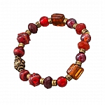 Elastic Bracelet Jewellery Making Starter Kit Glass Beads Red