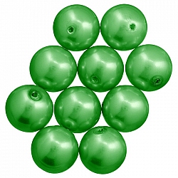 Round Acrylic Pearl Beads Forest Green 23mm Pack of 10