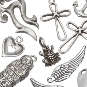Silver Metal Pendants & Charms