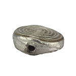 Enamelled Hypnotic Swirl Beige Round Metal Bead 19mm PK5