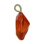 Transparent Heart Orange Glass Charm Pendants 12mm PK10