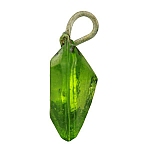 Transparent Lime Glass Heart Charm Pendants 15mm PK2