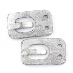 Rectangle Silver Jewellery Buckle Connector 36x21mm PK2