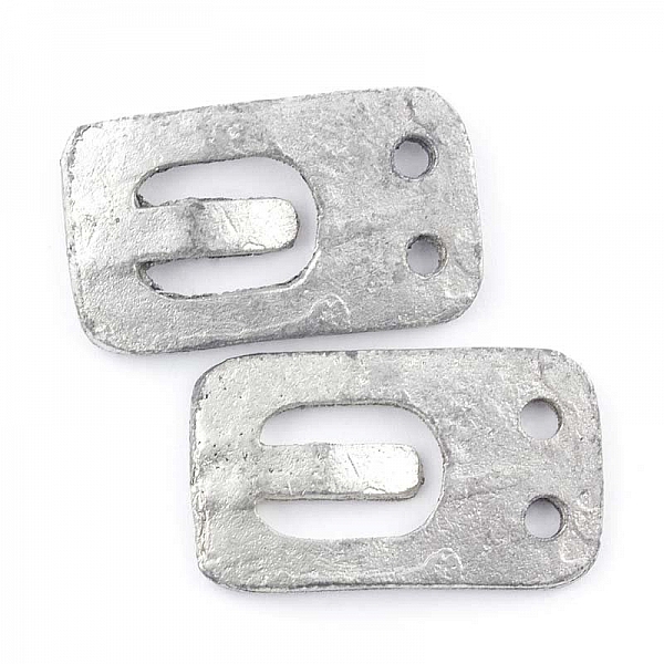 Rectangle Silver Jewellery Buckle Connector 36x21mm PK2