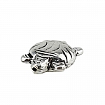 Antique Silver Plate Double Sided Turtle Beads 20mm PK3