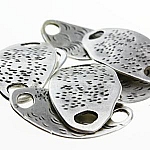 Antique Silver Buckle Design Oval Connector 47x28mm PK1