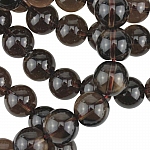 10mm Smoky Quartz Polished Gemstone Beads 8" Strand