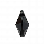 Crystal Faceted AAA Quality Black Heart Pendant 18x9mm